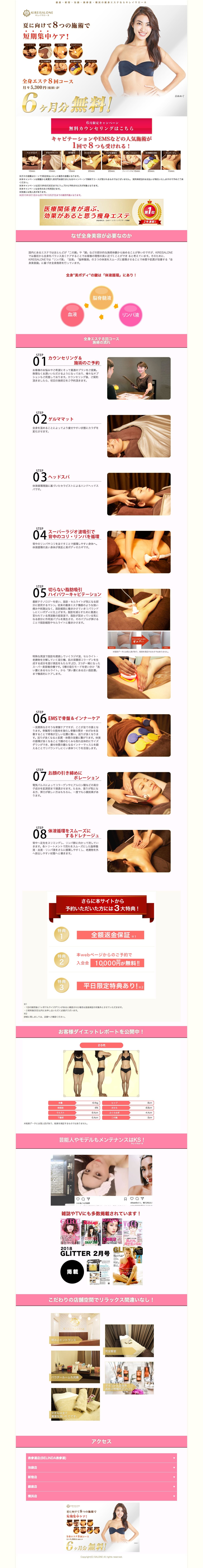 キレイサローネで全身やせのスクリーンショット（PC）