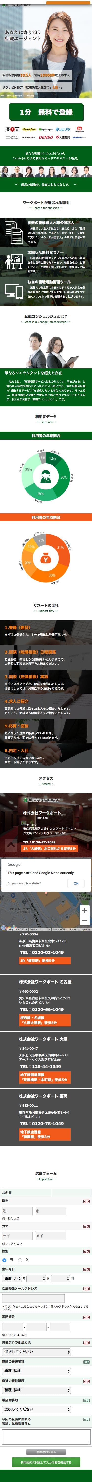 ワークポートのスクリーンショット（SP）