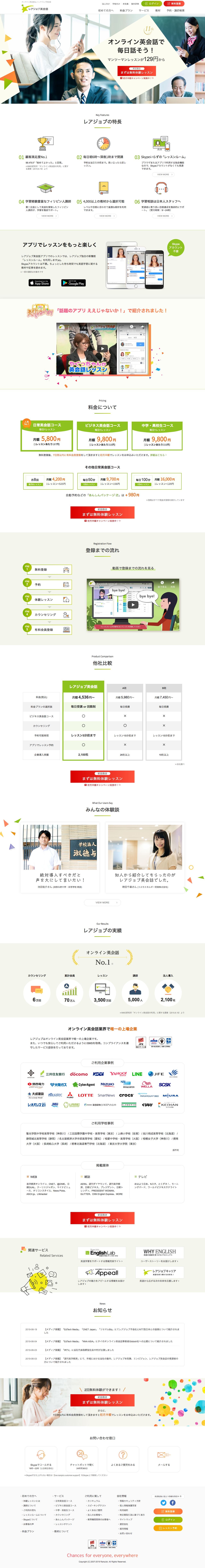 レアジョブのスクリーンショット（PC）