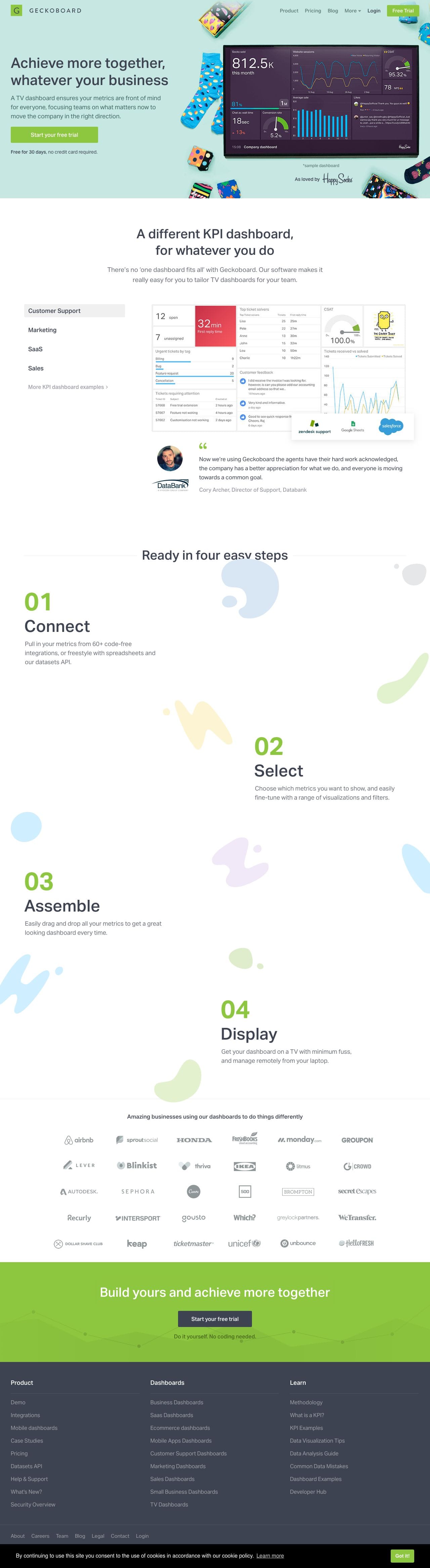 dashboardのスクリーンショット（PC）