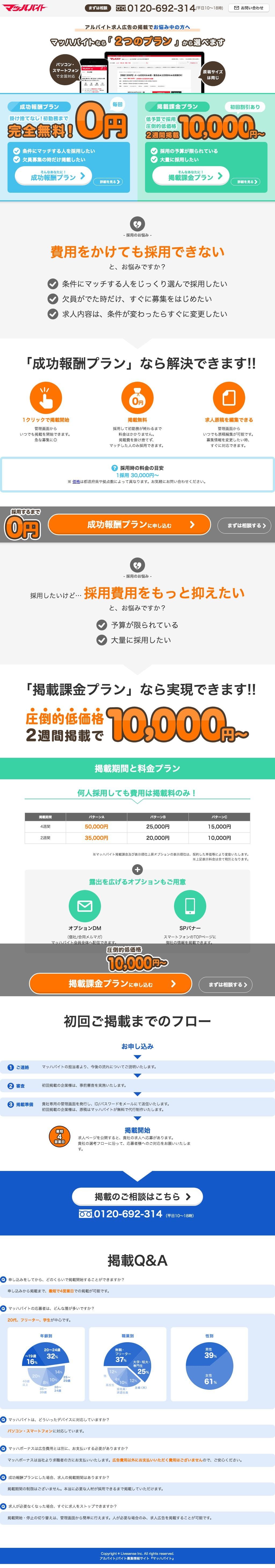 ジョブセンスのスクリーンショット（SP）