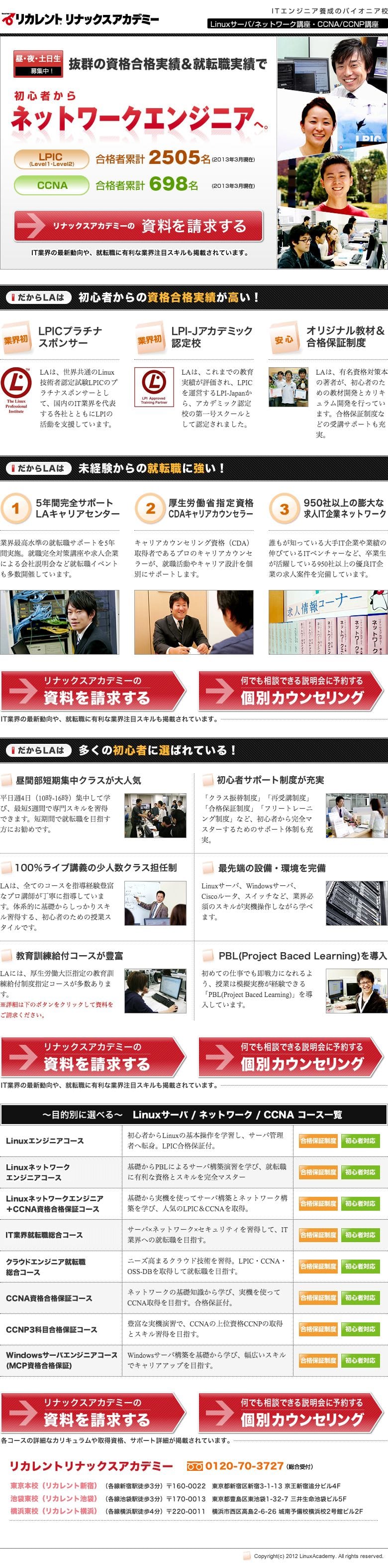 リナックスアカデミーのスクリーンショット（SP）