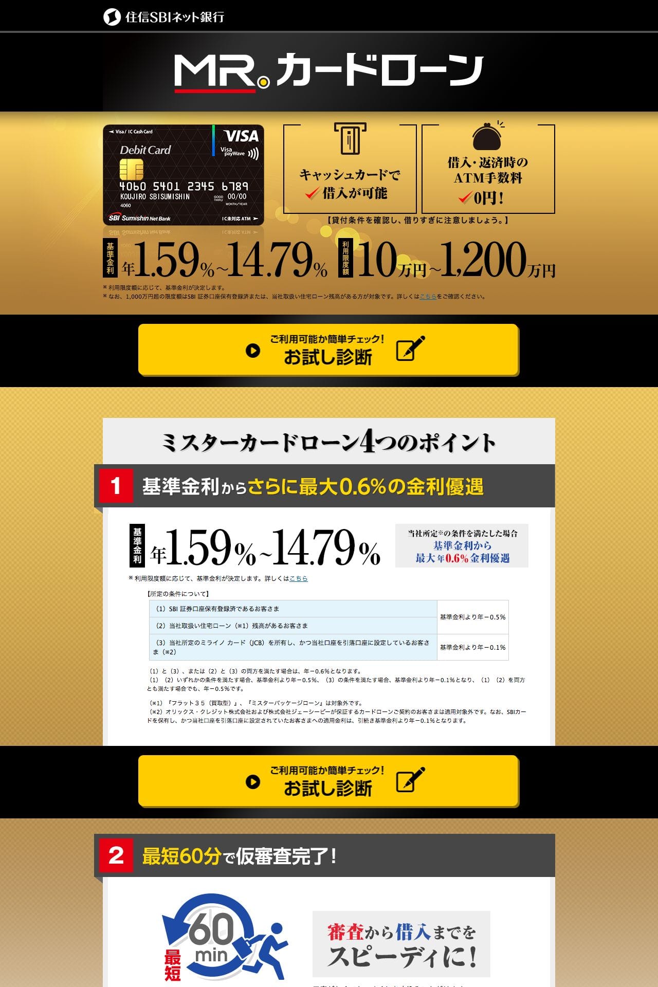 住信SBIネット銀行のカードローン | LP幹事