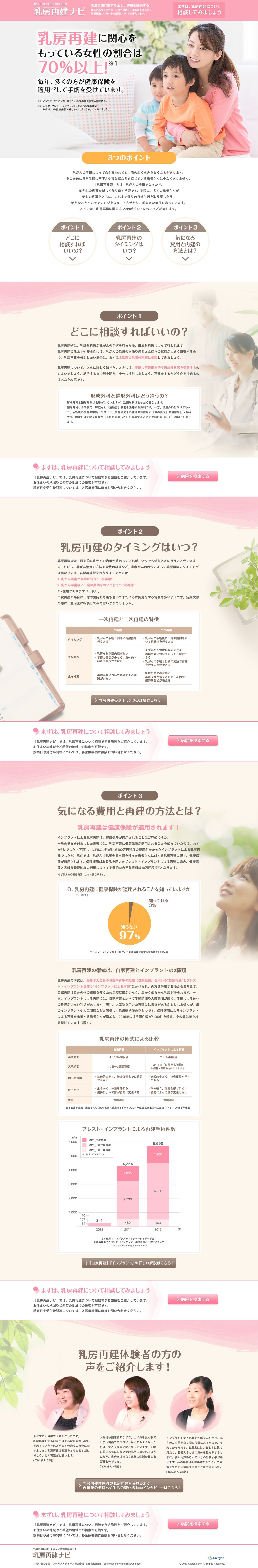 乳房再建ナビのスクリーンショット（PC）
