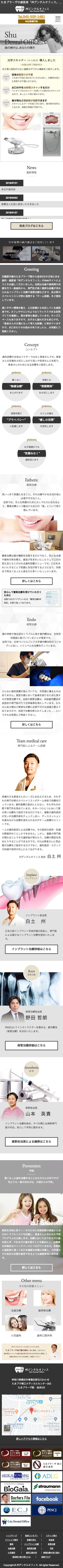 州デンタルオフィスのスクリーンショット（SP）