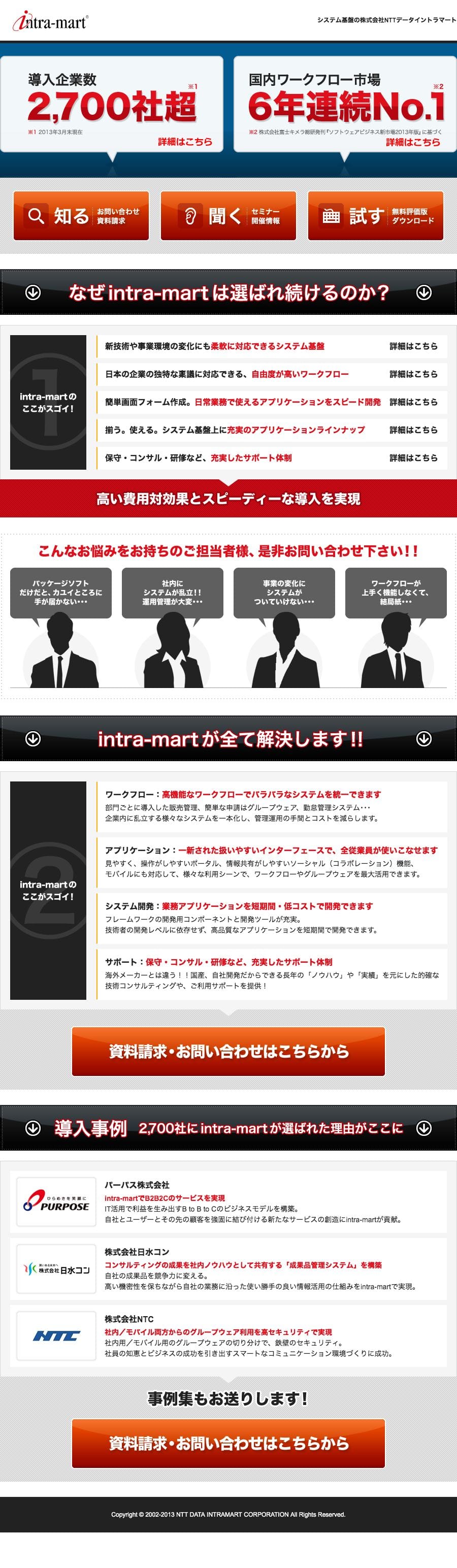 NTTデータイントラマートのスクリーンショット（SP）