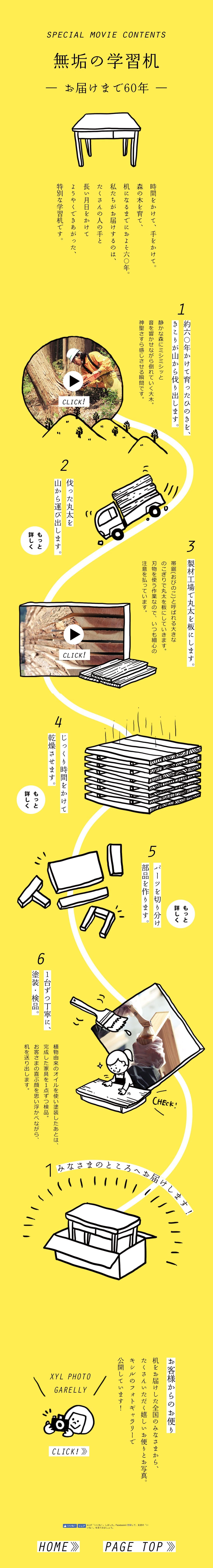 XYL Special Movie Contents 無垢の学習机　-お届けまで60年-のスクリーンショット（SP）
